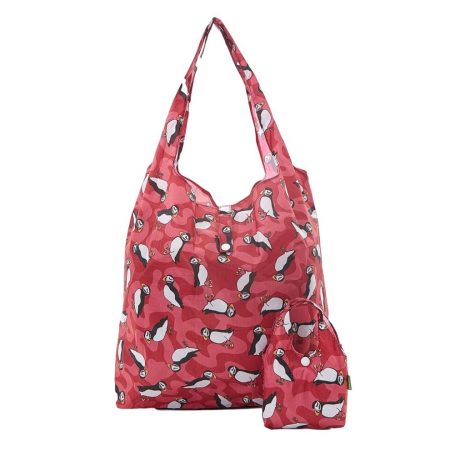 Puffin - Eco Chic Foldaway Shopping Bag - Red