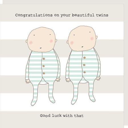 Congratulations on your beautiful twins... Good luck with that - Rosie Made A Thing card