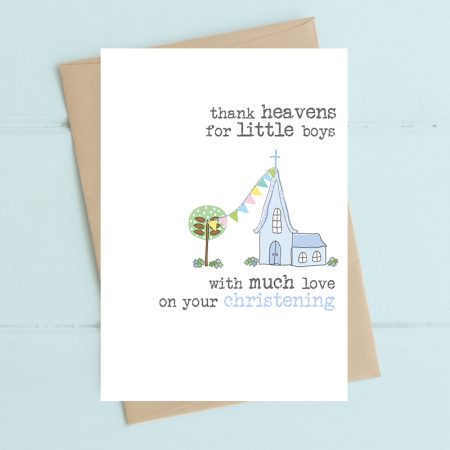 With much love on your christening (boy) - Dandelion Stationery card