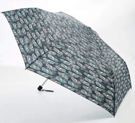 Feather - Black - Foldaway Umbrella - Eco Chic