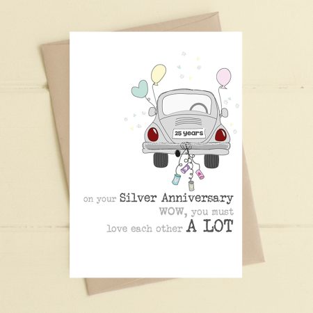 on your Silver Anniversary ...wow, you must love each other a lot - Dandelion Stationery card