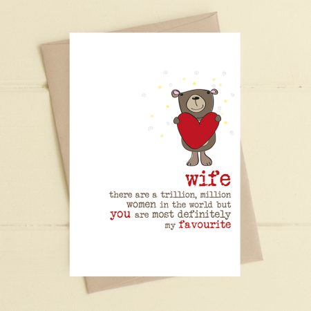 Wife ...there are a trillion, million in the world...you are my favourite - Dandelion Stationery card