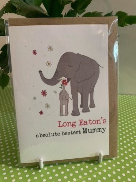 Long Eaton's absolute bestest Mummy - (elephant)  - Dandelion Stationery card