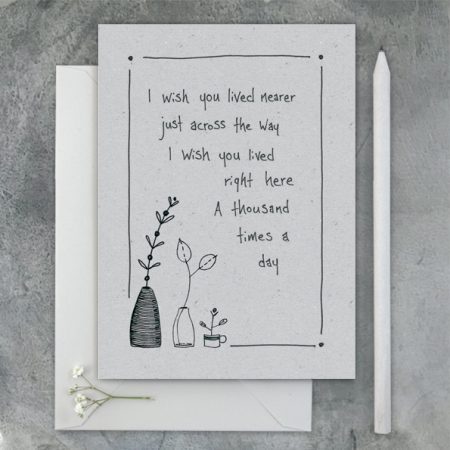 I wished you lived nearer... - East of India card