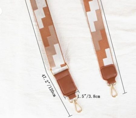 Brown/Beige colour block design - adjustable woven bag strap (#23)