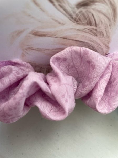 Lilac ditsy flower design - hair scrunchie - Image 2