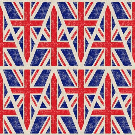 Triangular Union Flags / Union Jacks - Linen Look Fabric  - per panel