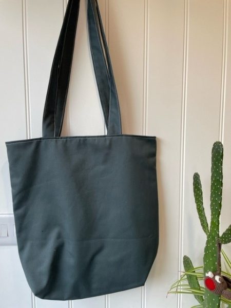 Grey Cat design - shoulder tote bag with pocket - Image 2