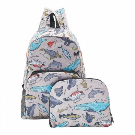 Sea Creatures - Eco Chic Foldable backpack - Grey