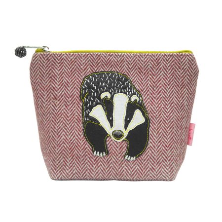 Badger Purse – plum herringbone - Lua Designs