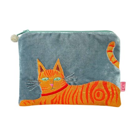 Ginger Cat Purse – pale blue - Lua Designs