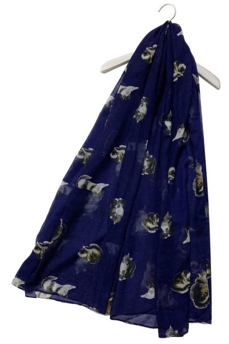 Cats Lightweight Scarf - navy (3419)