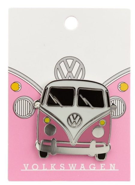 Retro Camper Van Volkswagen VW T1 Bus - Enamel Pin Badge - Pink