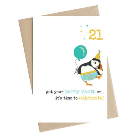 21... get your party pants on... - Dandelion Stationery card