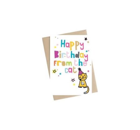 Happy birthday from the cat   - Dandelion Stationery card