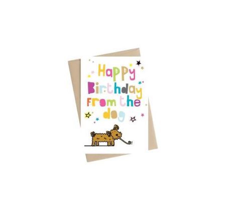 Happy birthday from the dog  - Dandelion Stationery card