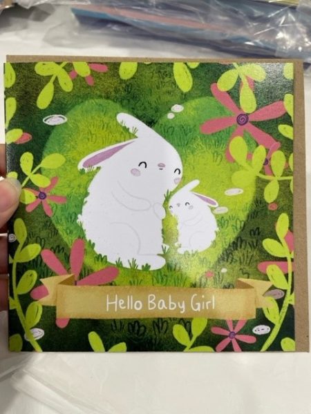 Hello Baby Girl - Dandelion Stationery card