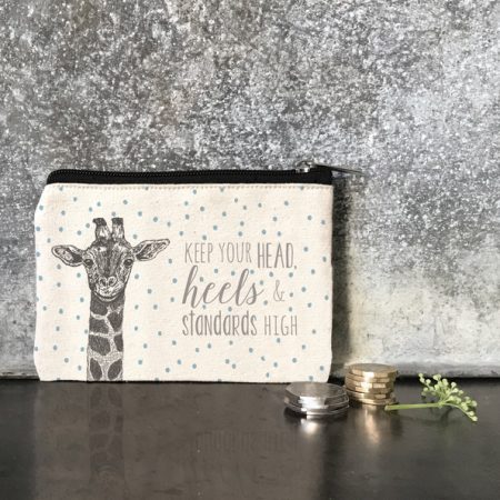 Keep your head, heels & standards high - coin purse - East of India