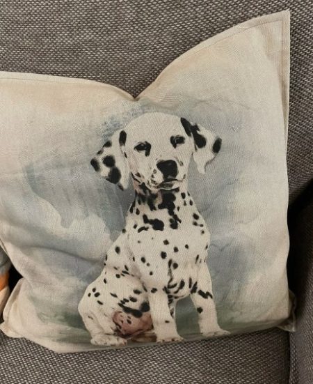 Dalmatian Dog design Linen Cushion Cover  - LGF