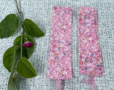 Ditsy Pink Flower design - fabric bookmark