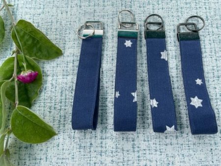 Navy Star - wristlet / keyring