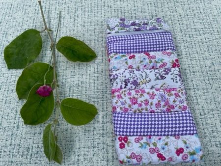 Purples Patchwork quilted zipped pouch/glasses case - LGF