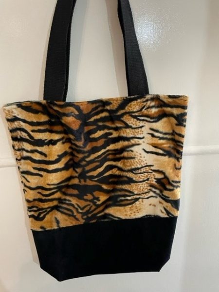 Tiger Print faux fur design - shoulder tote bag