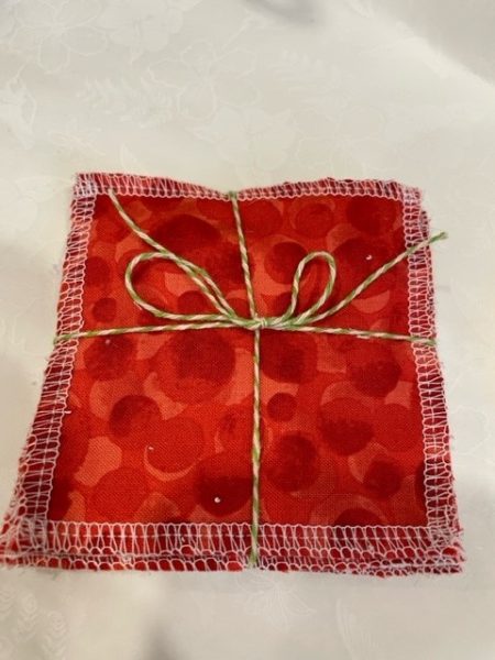 Red Bubble design - washable, re-usable bamboo face wipes x 4