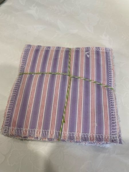 starry night/lilac stripe design - washable, re-usable bamboo face wipes x 4 - Image 2