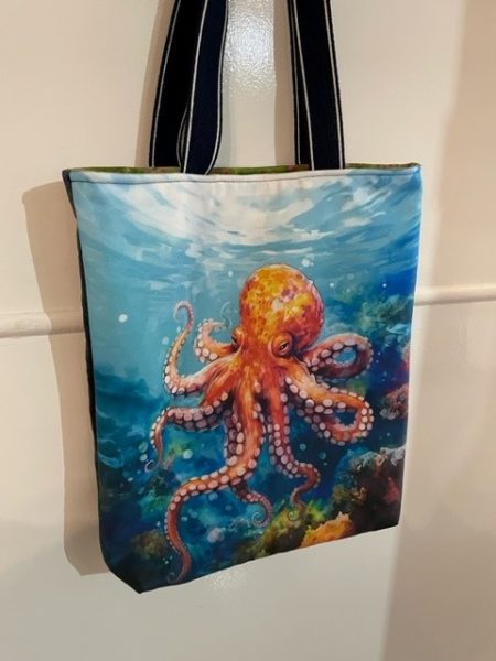 Octopus design tote bag