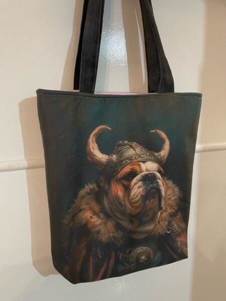 Viking Bulldog design tote bag