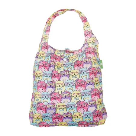 Cats in Glasses - Eco Chic Foldaway Shopping Bag - multicoloured