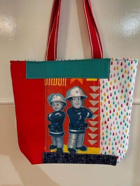 Fireman Sam design #2 patchwork  shopping tote bag