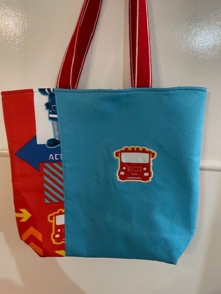 Fireman Sam design #2 patchwork  shopping tote bag - Image 3