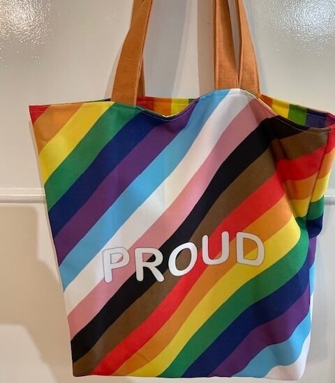 LGBTQ+ 'PROUD' design- shopping tote bag