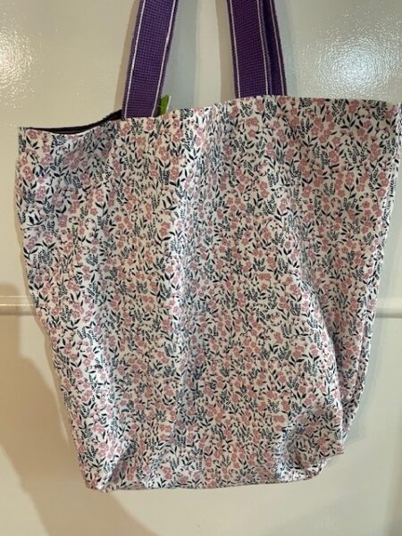'Cute but psycho' floral fabric shoulder tote bag - Image 2