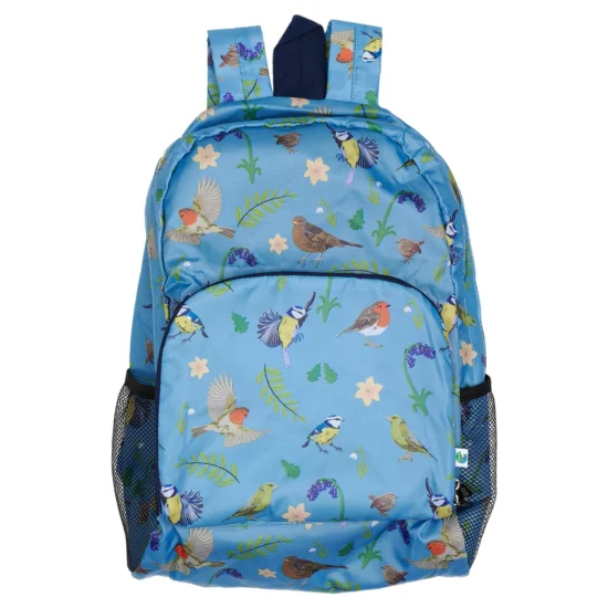 Garden Birds - Eco Chic Foldable Backpack