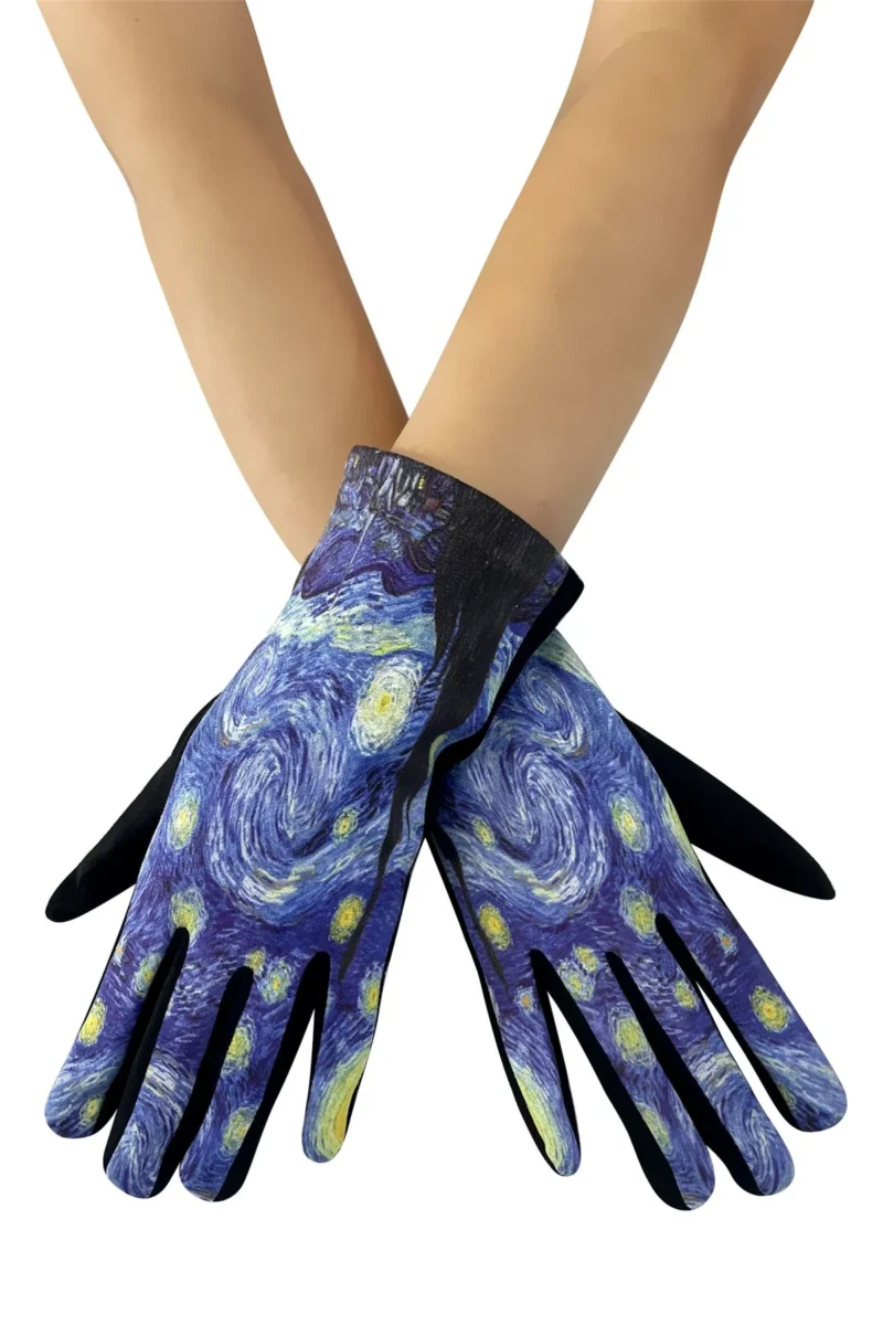 Van Gogh Style Starry Night Touchscreen Gloves