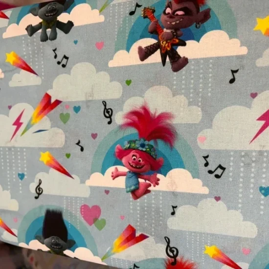 Trolls design - cotton fabric x 1m