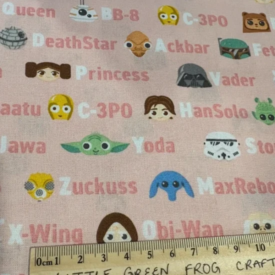 Star Wars Characters -pink design cotton fabric x 1m