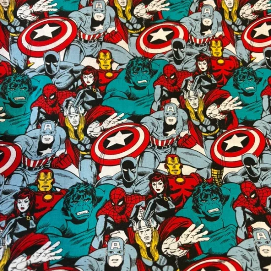 Marvel heroes design - cotton fabric 1m pre-cut