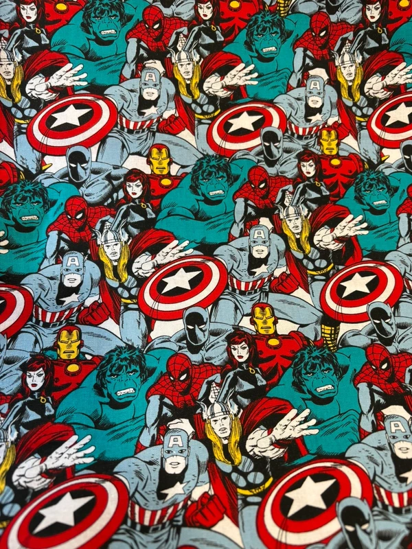 Marvel heroes design - cotton fabric 1m pre-cut