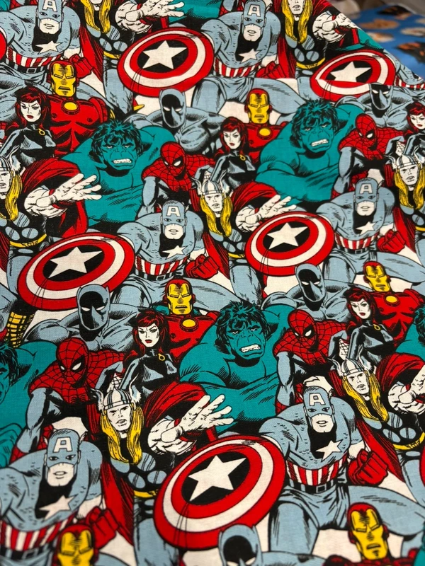 Marvel heroes design - cotton fabric 1m pre-cut - Image 2