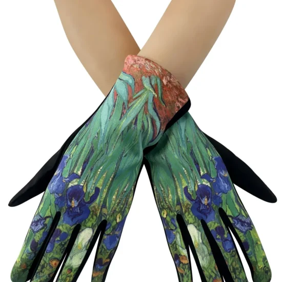 Van Gogh Style Iris design Touchscreen Gloves
