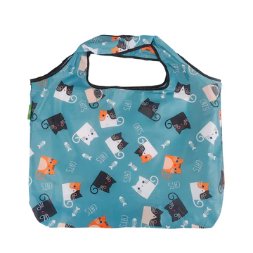 Cats design - Eco Chic - Large Foldaway Shopping Bag