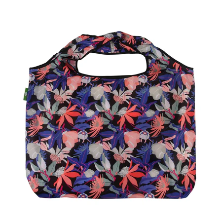 Tropical Flowers design - Eco Chic - Large Foldaway Shopping Bag