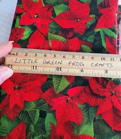 Poinsettia design - cotton fabric 1m