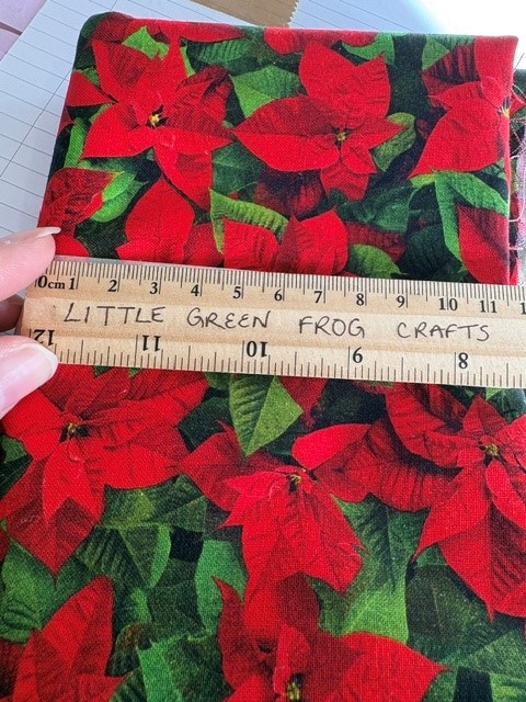 Poinsettia design - cotton fabric 1m