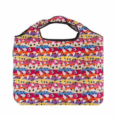 Rainbow Sheep design - Eco Chic - Large Foldaway Shopping Bag